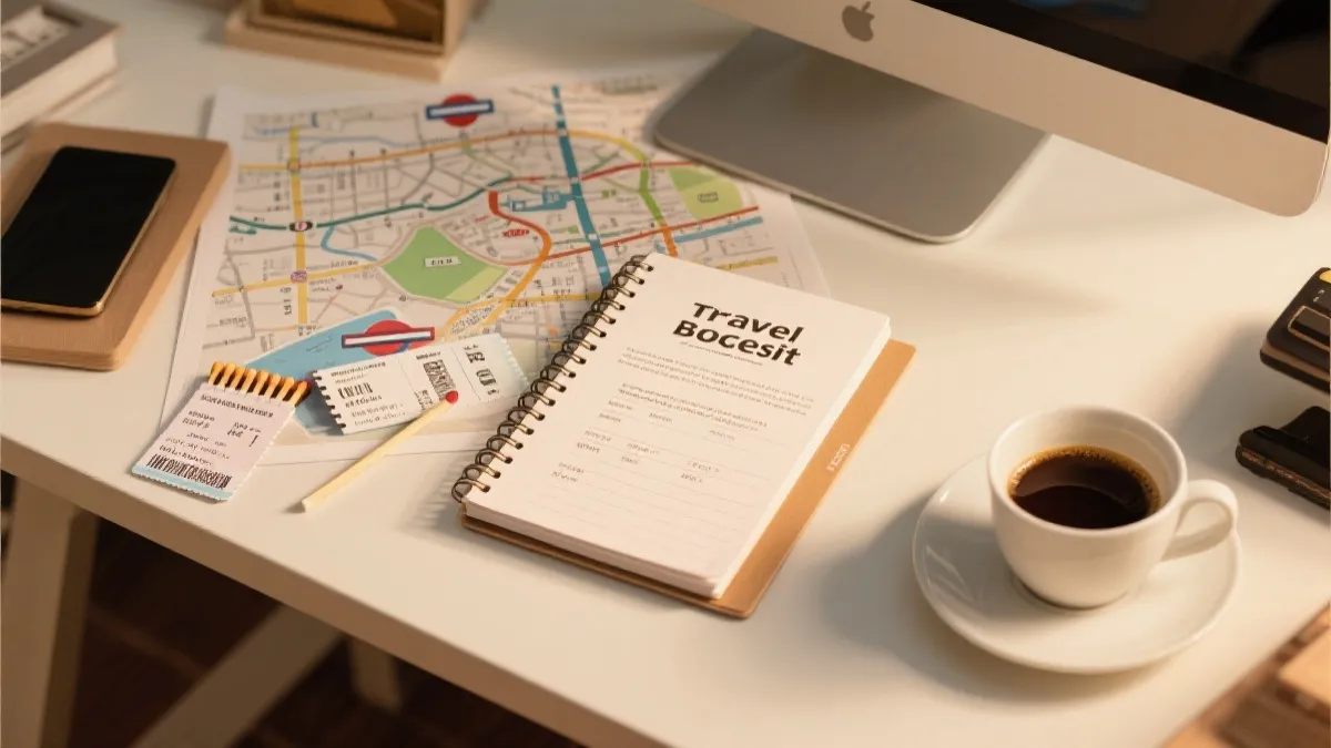 世界杯观赛日的行程手账、预算表与洛杉矶城市交通元素的创意拼贴